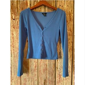 Periwinkle button up top